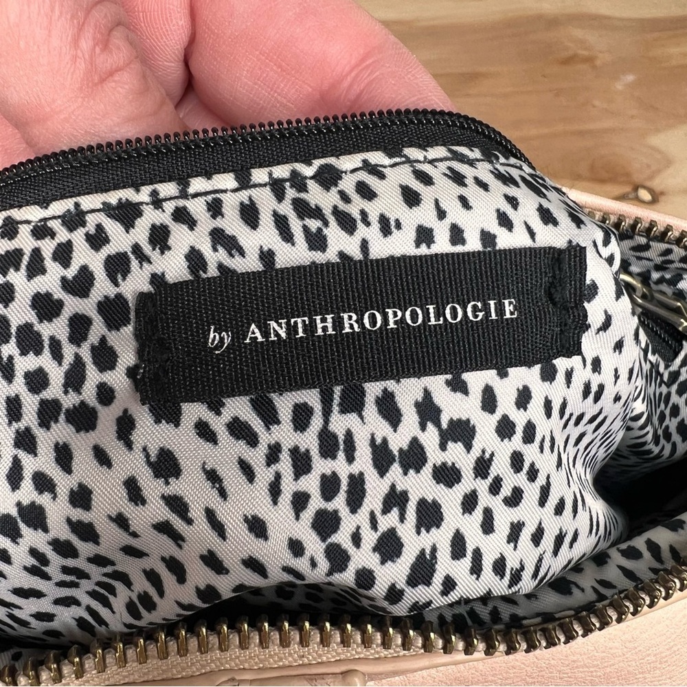 Anthropologie Delancey Crossbody Bag Vegan Leather Soft Pink Purse Chic Classic - Picture 6 of 9